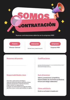 anuncio de contratación de black modern