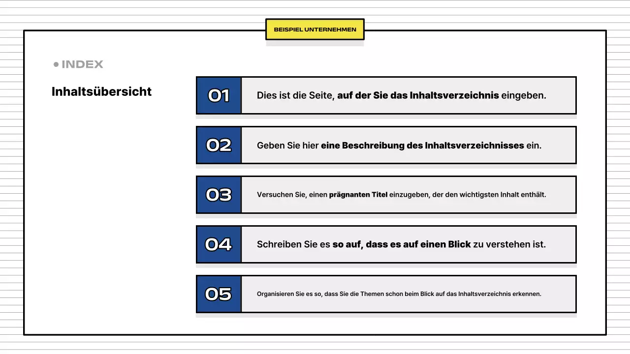 Gelb Einfache Geschäftsbeschreibung