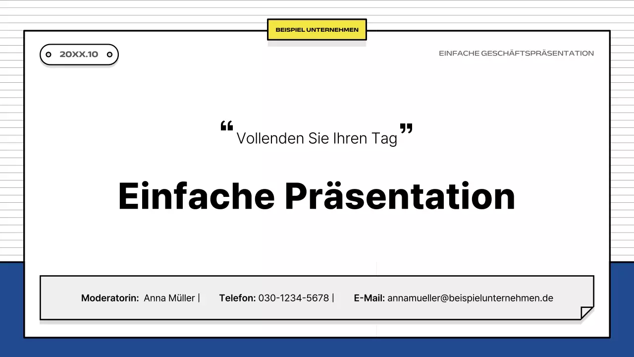 Gelb Einfache Geschäftsbeschreibung