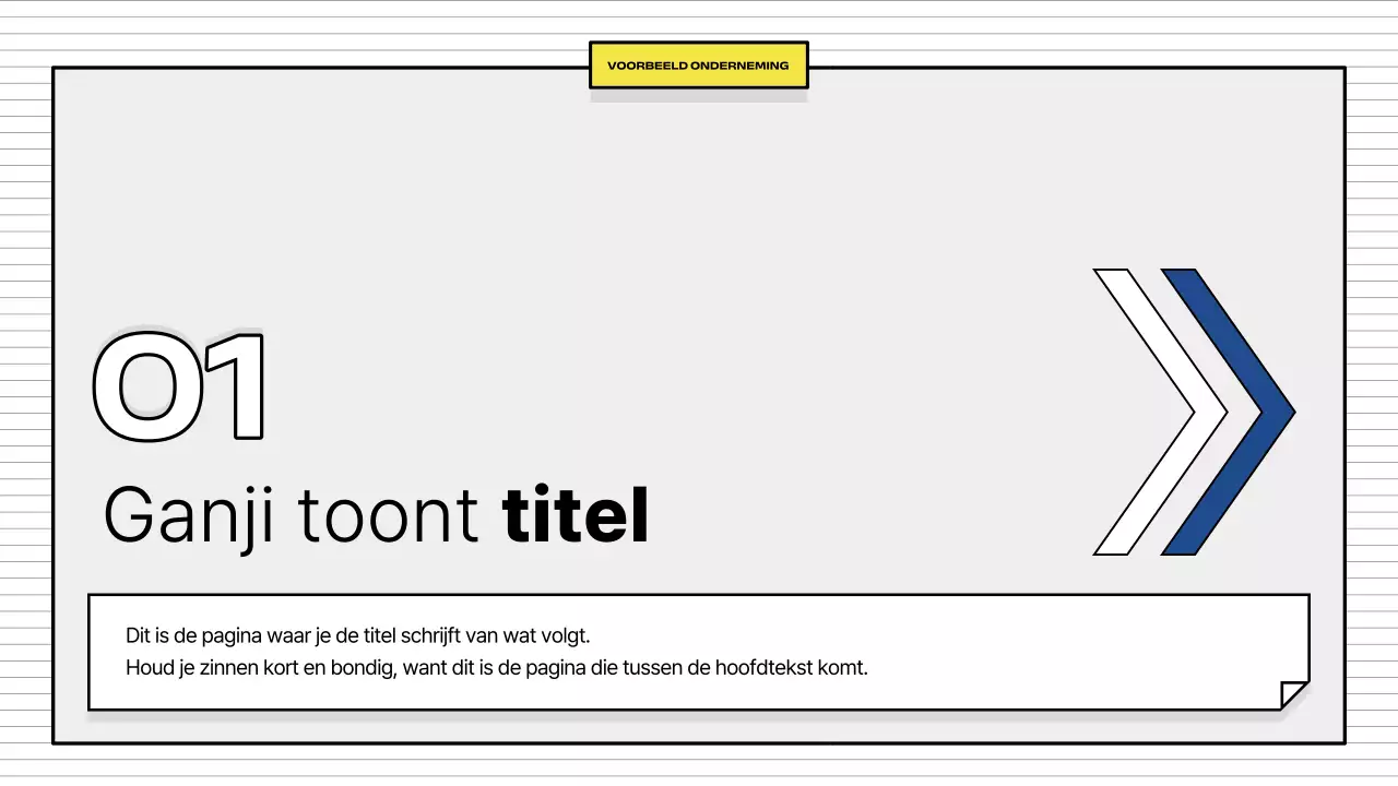 Gele eenvoudige bedrijfsbeschrijving