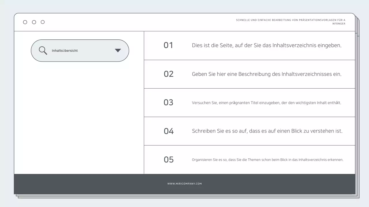 Mint Einfache Präsentation Dokumentation