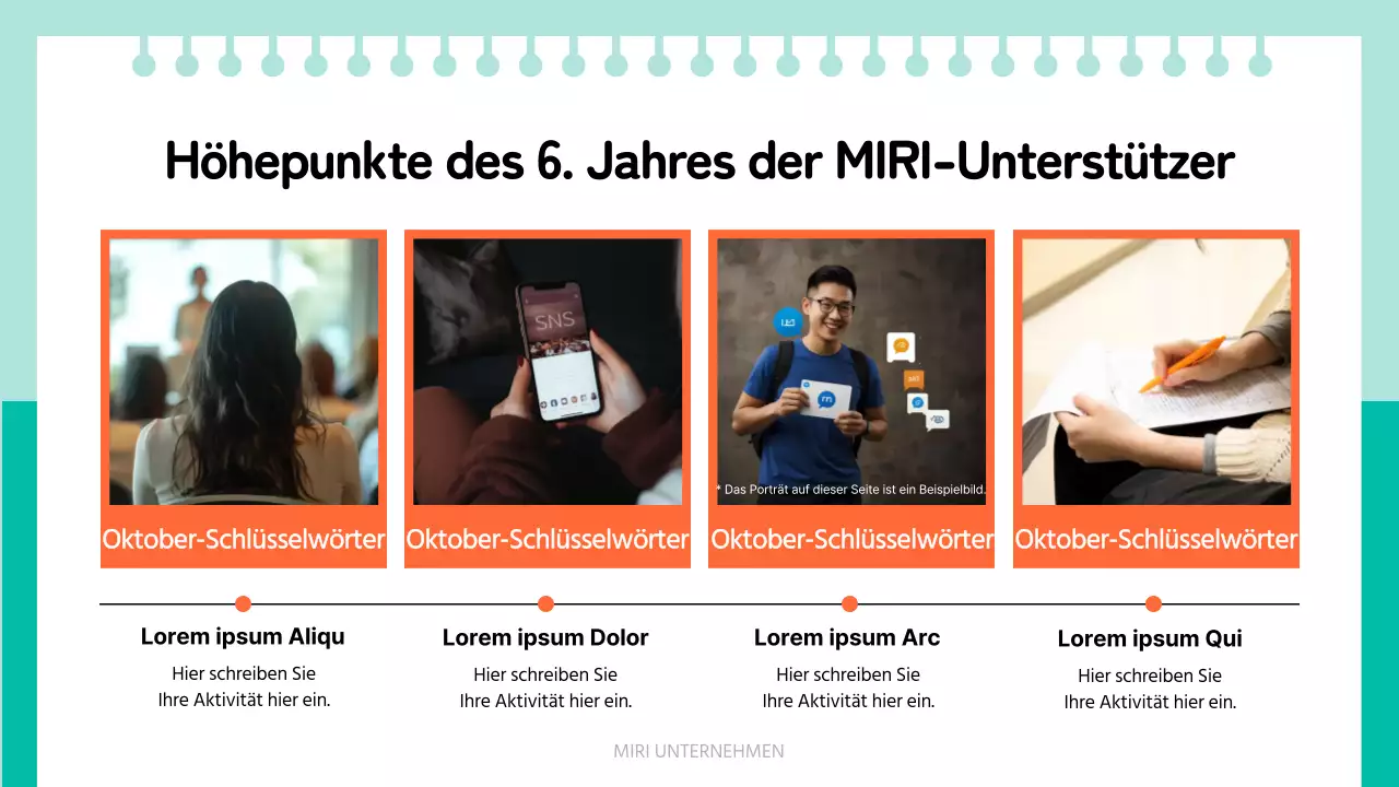 Orange Einfacher Tätigkeitsbericht