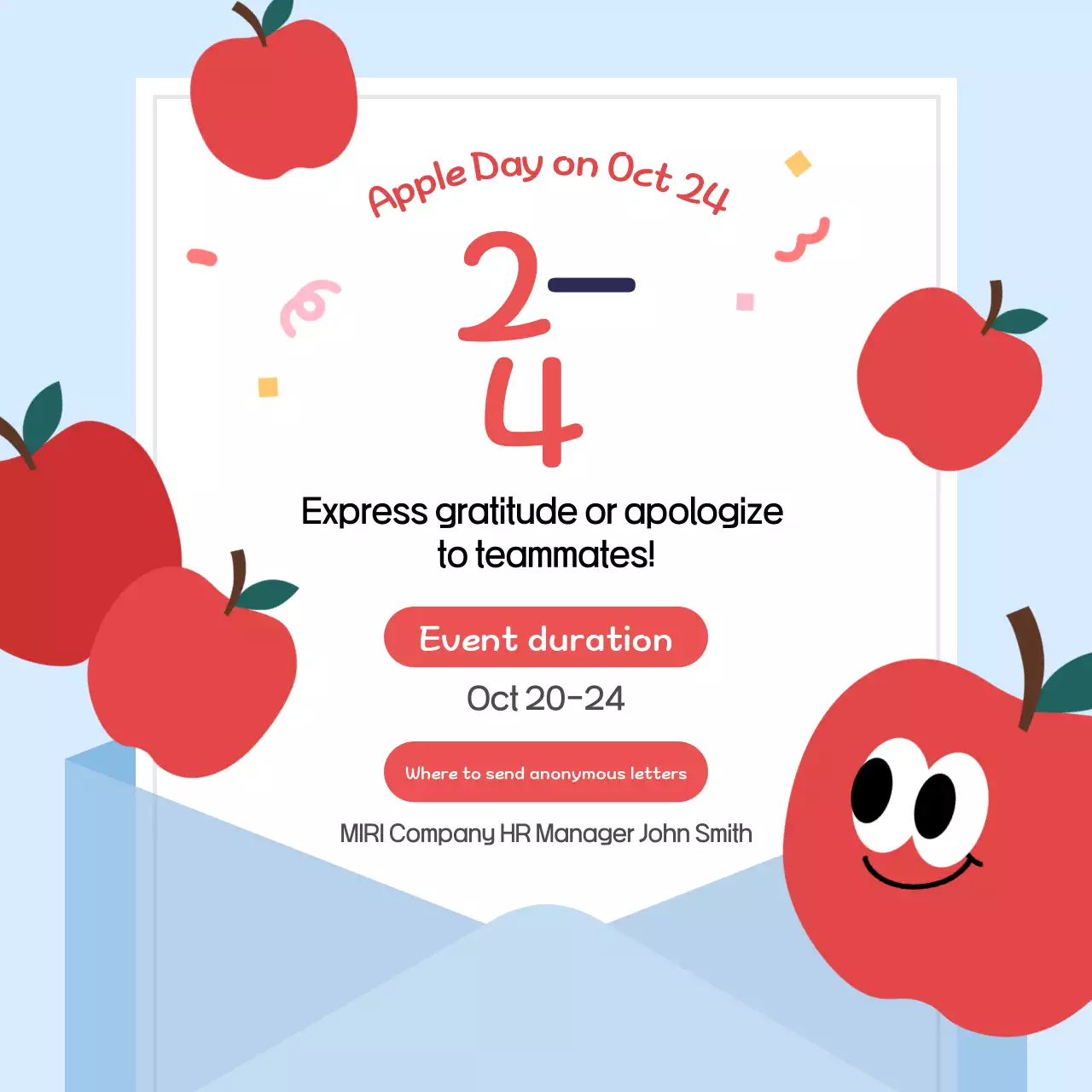 Evento de anúncio azul claro