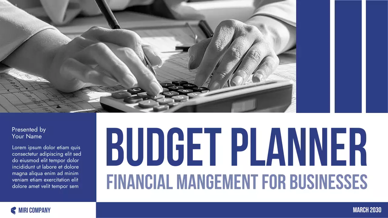 Blue Professional Budget Planner Presentation