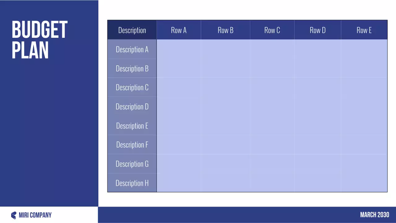 Blue Professional Budget Planner Presentation