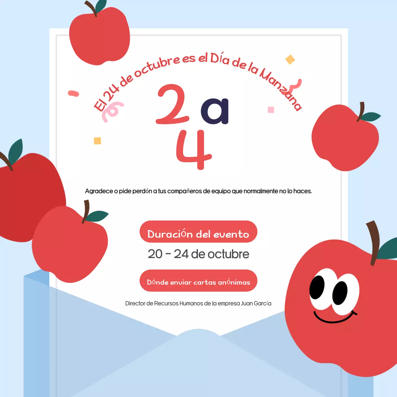 Acto de anuncio en azul claro