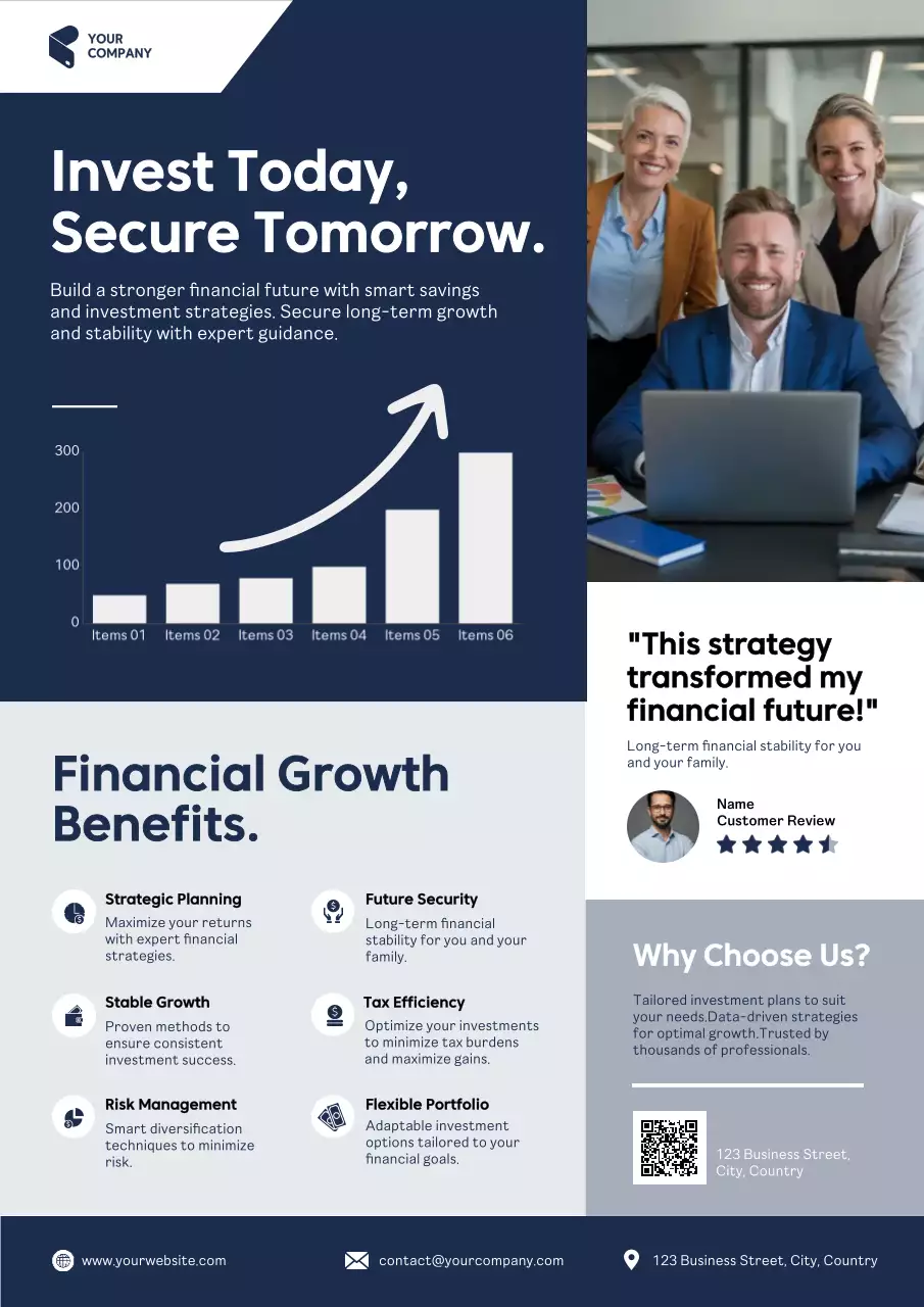 Navy Professional Finance Promotion Poster