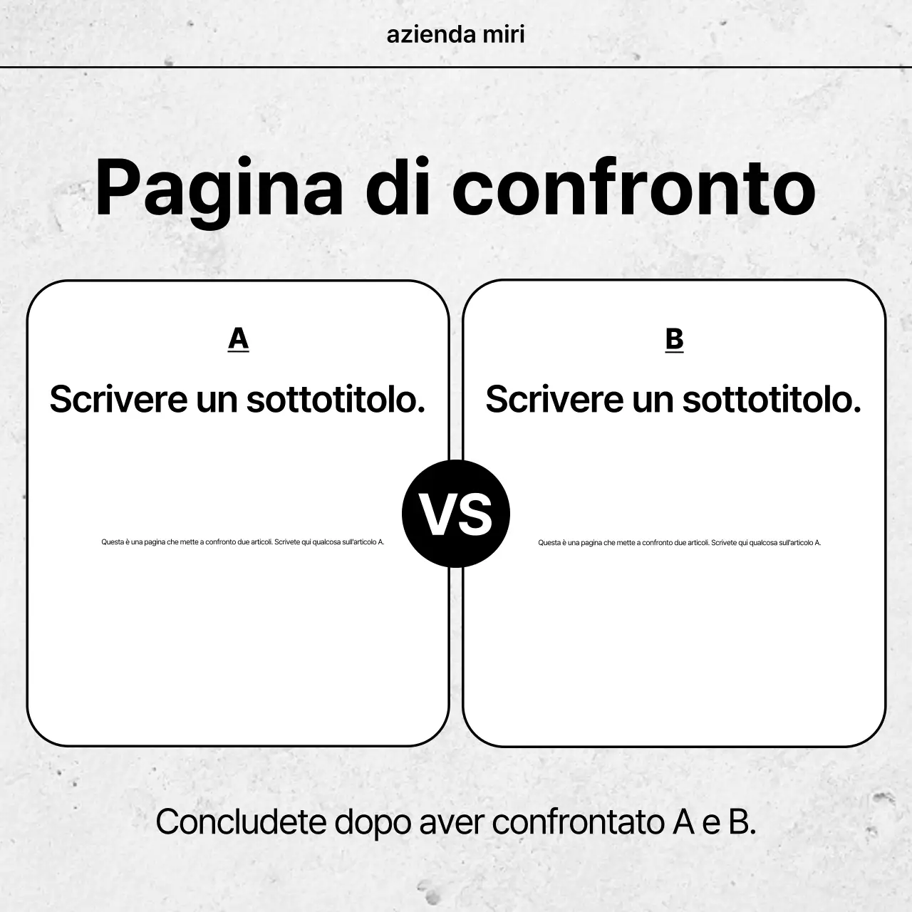 Annuncio bianco dal design semplice