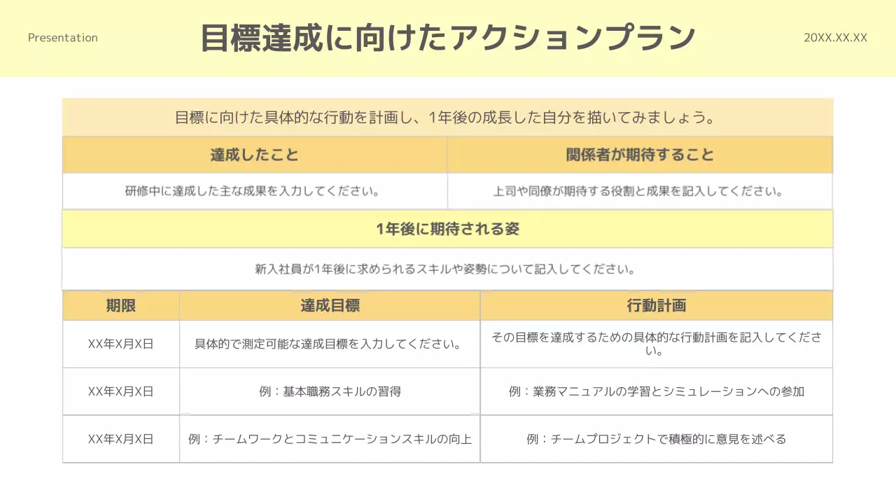 黄色 シンプル ビジネス プレゼンテーション