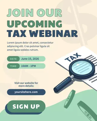 Modern Blue Green Professional Tax Webinar Instagram Post