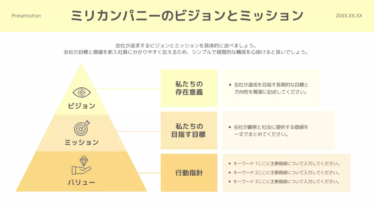 黄色 シンプル ビジネス プレゼンテーション