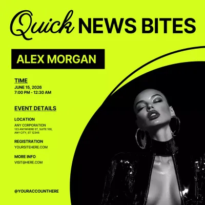 Neon Modern Event Invitation Social Media Square