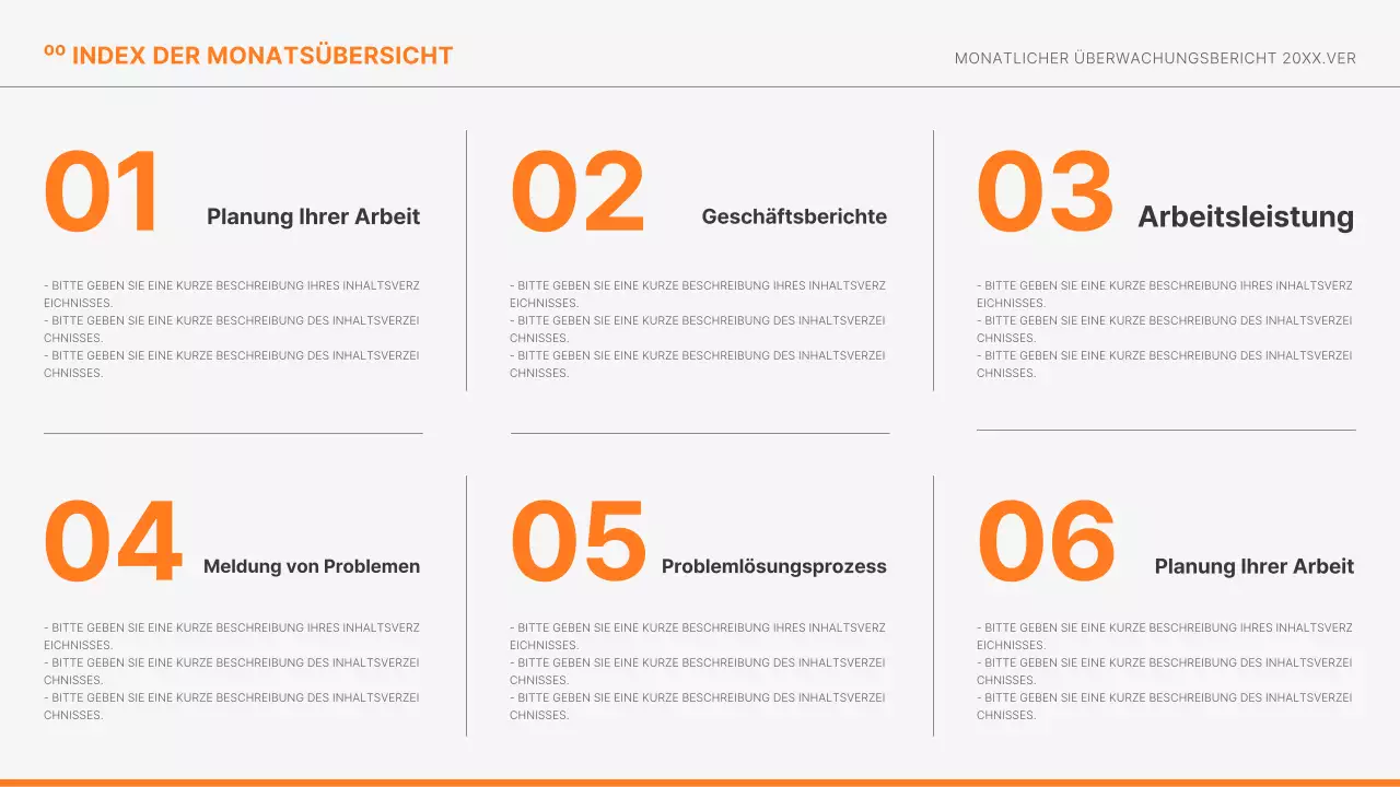 Orange Modern Marketingberichte informieren