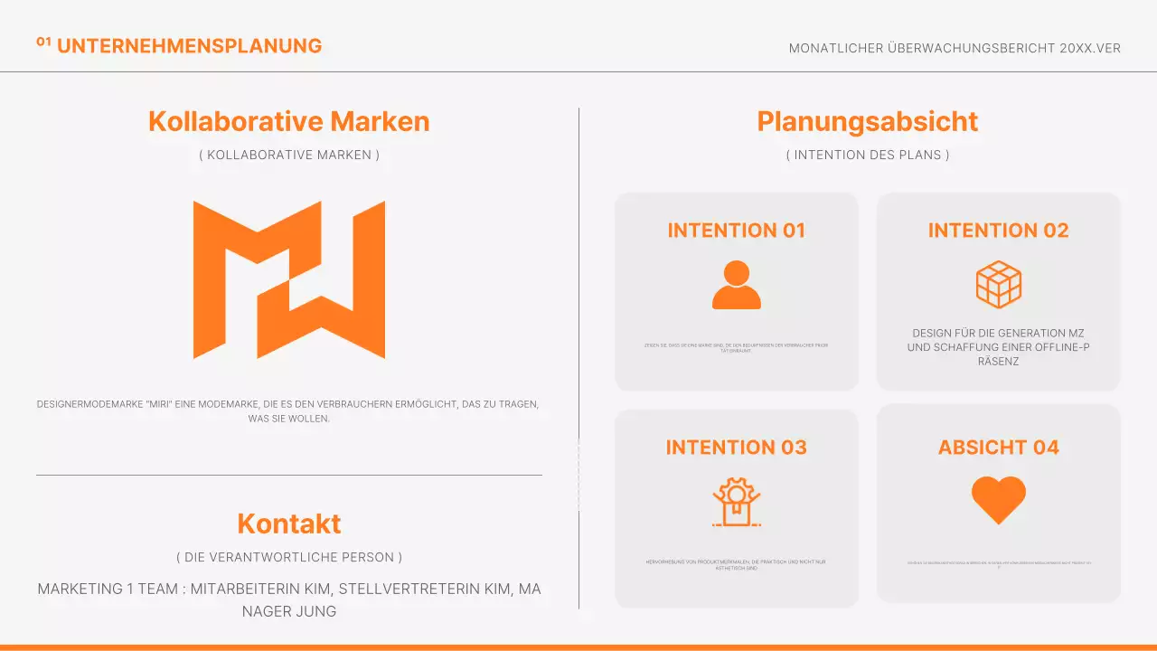 Orange Modern Marketingberichte informieren