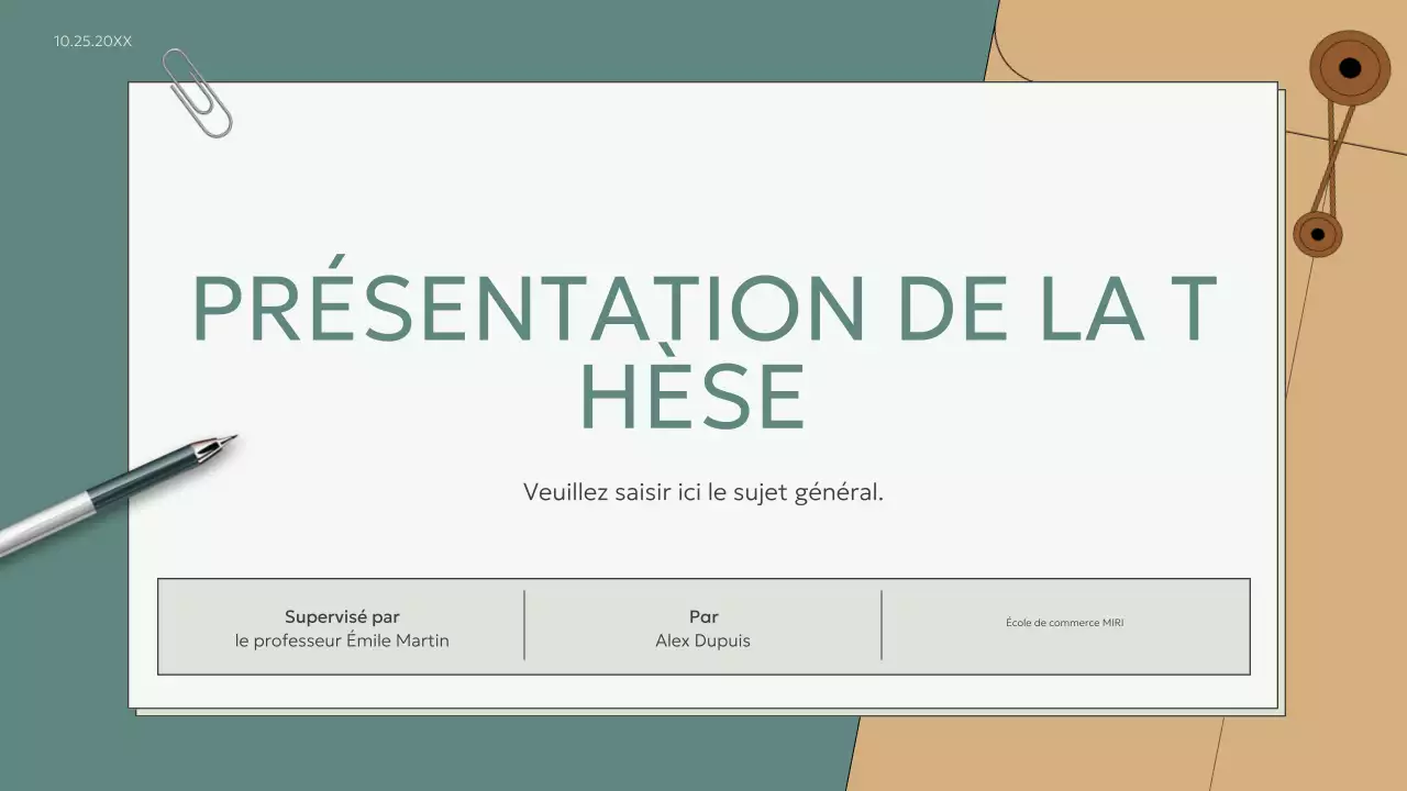 présentation de thèse moderne sarcelle