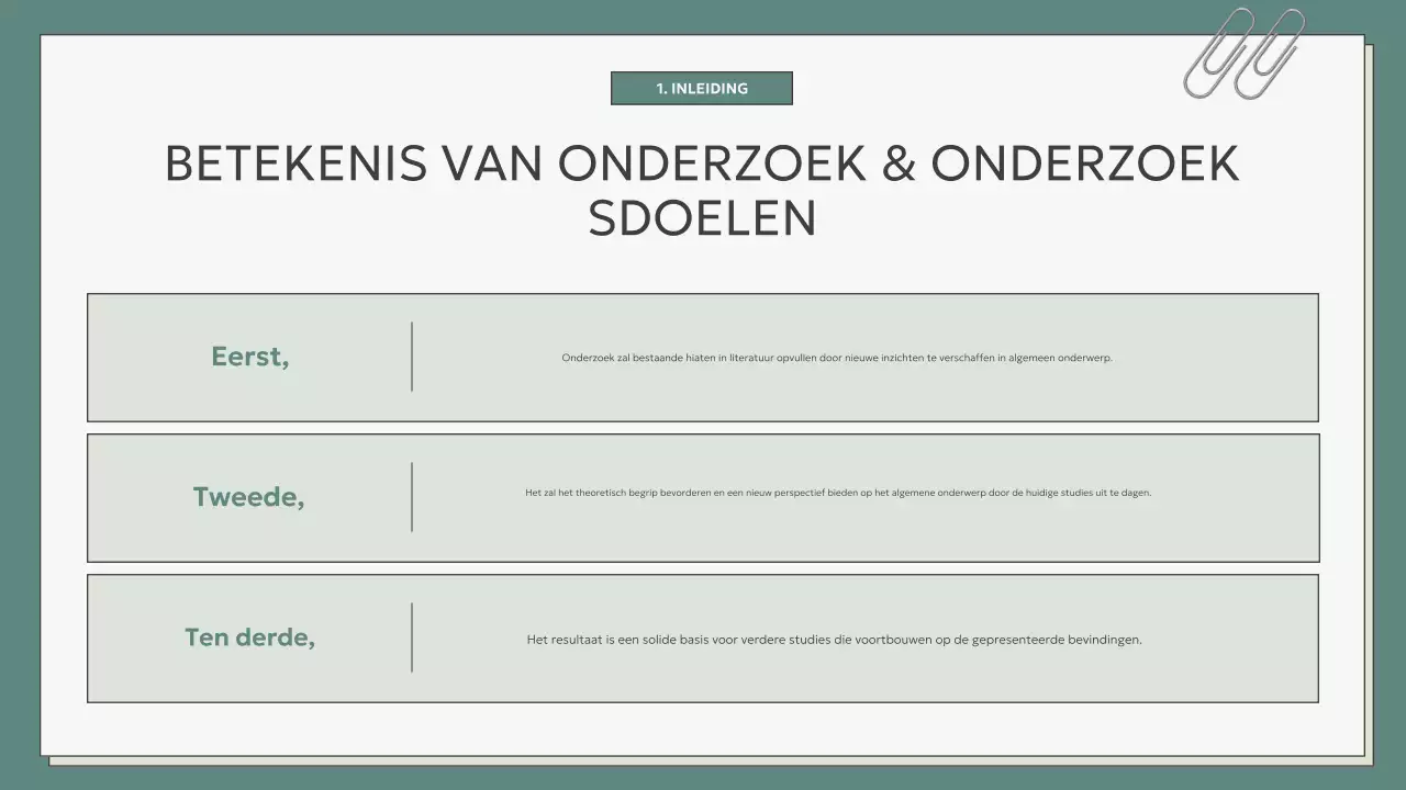 teal modern scriptie presentatie