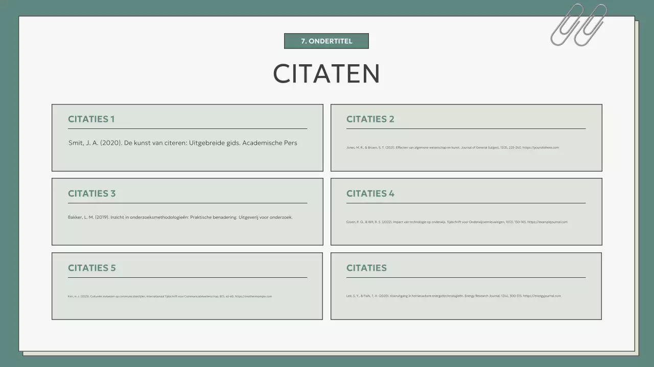 teal modern scriptie presentatie