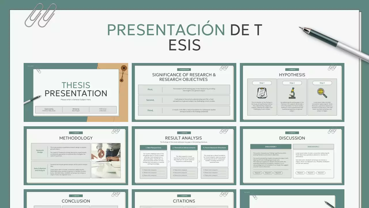 teal modern thesis presentation