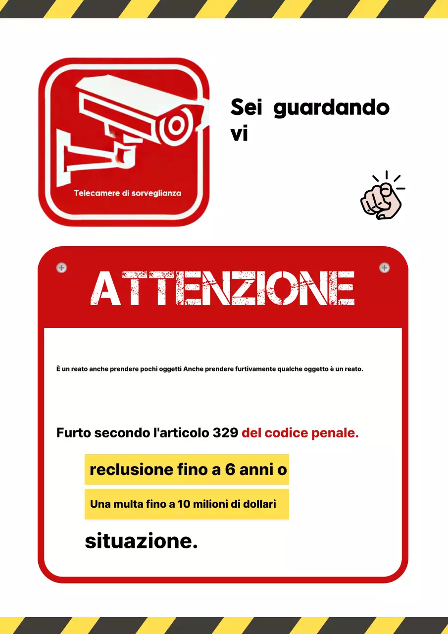 Rosso Semplice Attenzione al furto