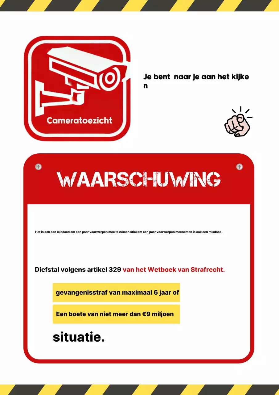 Rood Eenvoudig Pas op voor diefstal