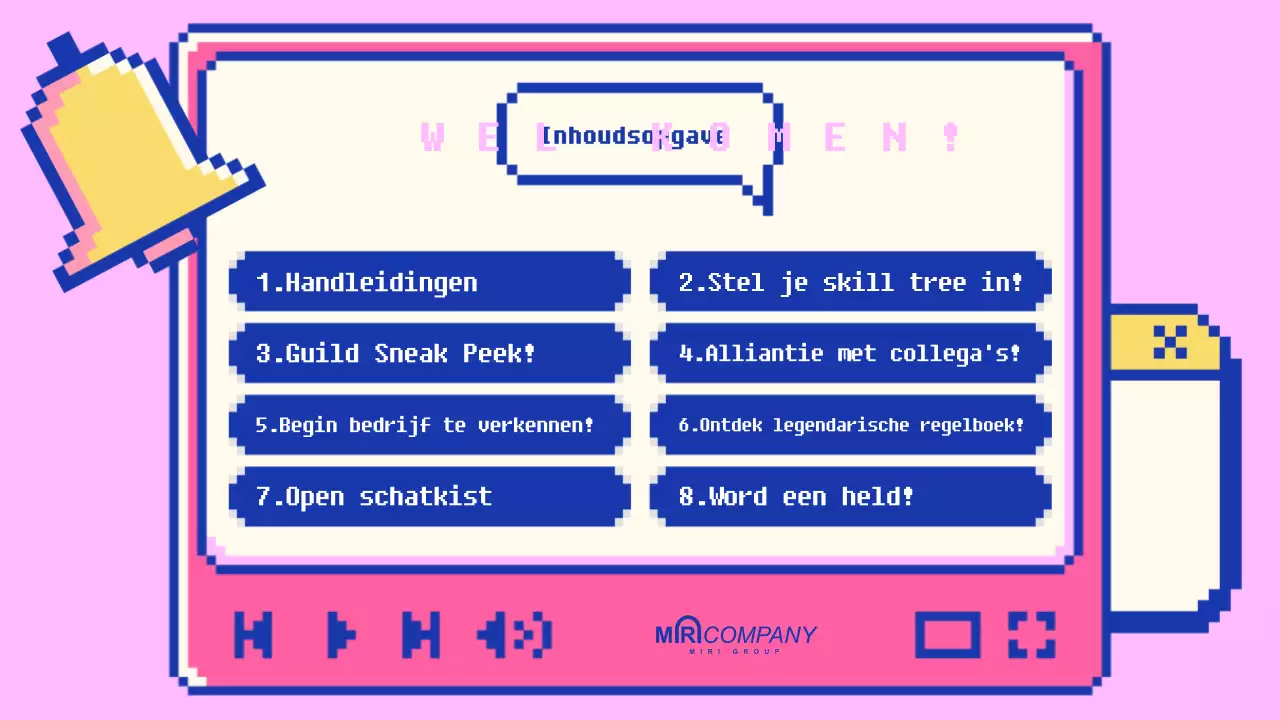 Roze retro welkomstadvertentie