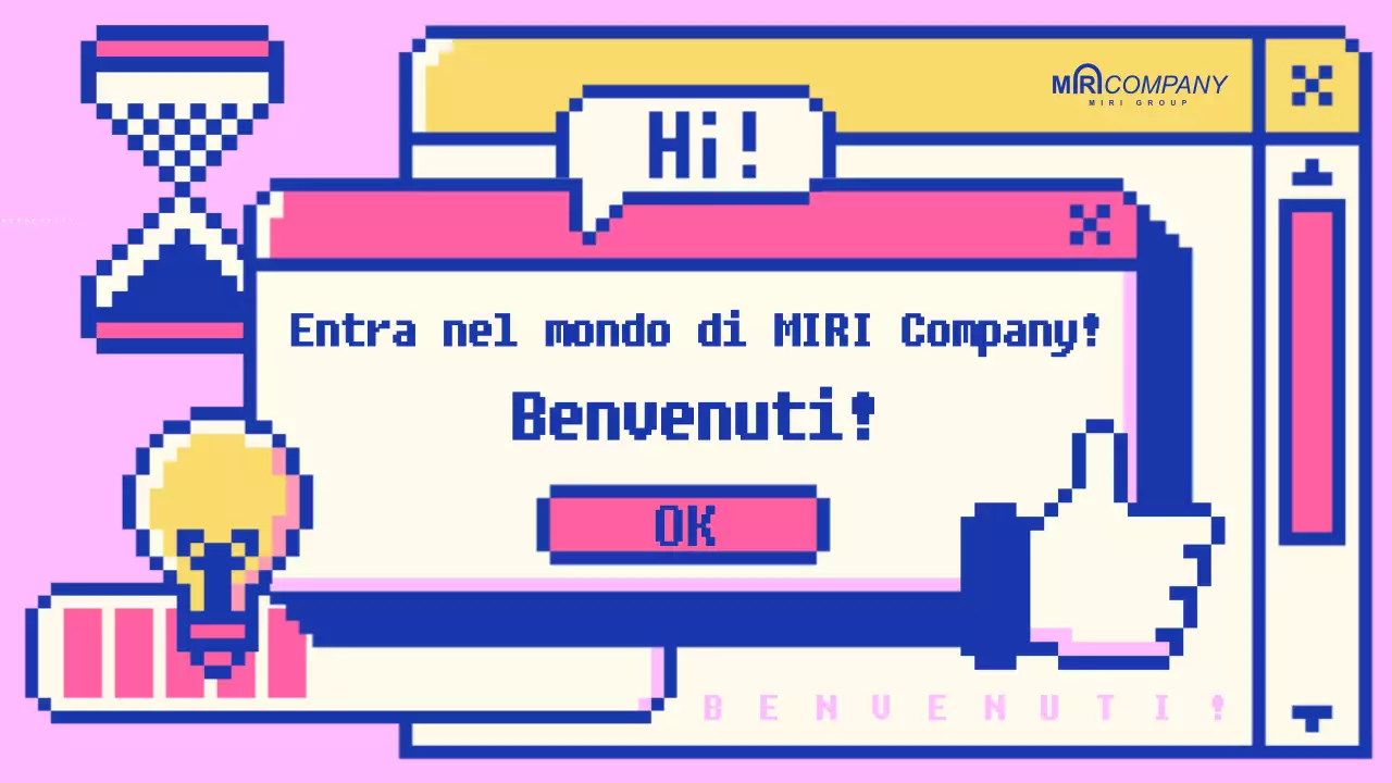 Annuncio di benvenuto retro rosa