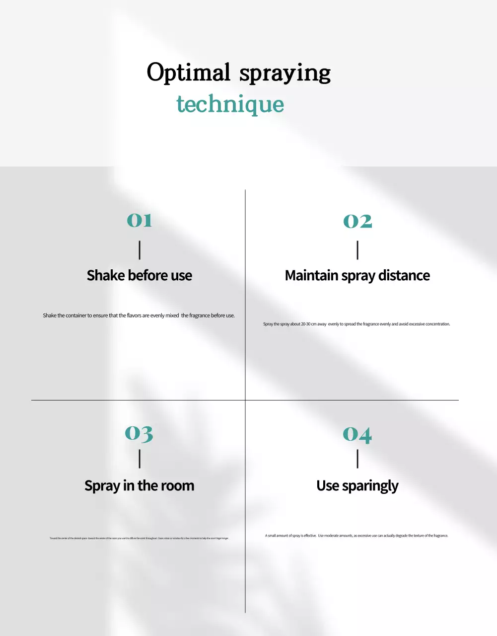 Iklan produk untuk semprotan ruangan dengan aroma alami hijau dan mint.