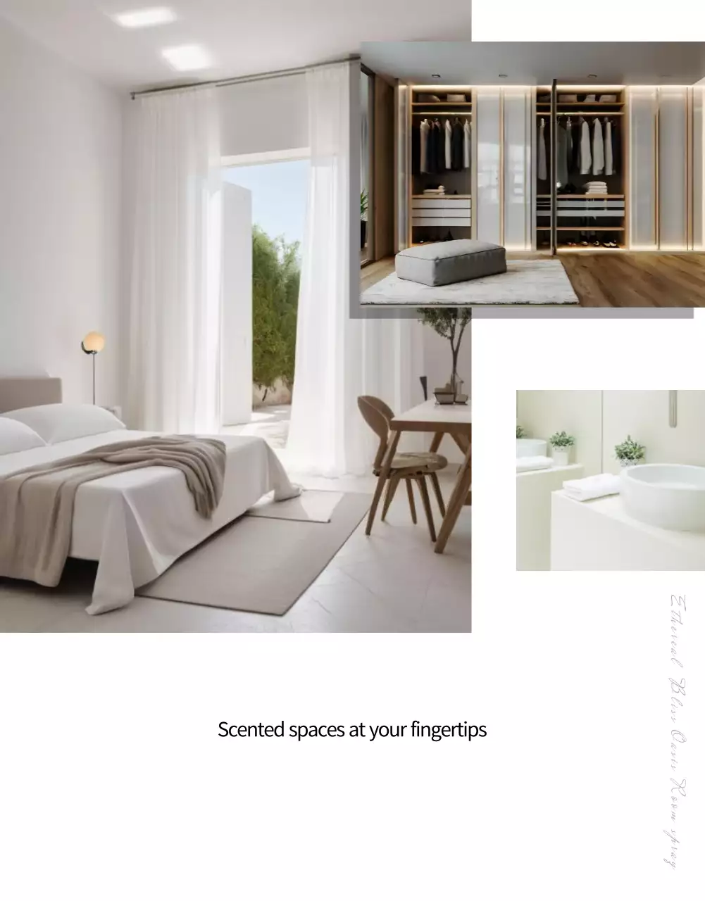 Iklan produk untuk semprotan ruangan dengan aroma alami hijau dan mint.