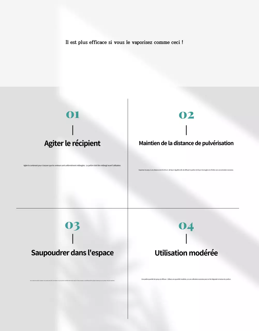 Publicité pour un spray d'ambiance au parfum naturel de vert et de menthe.