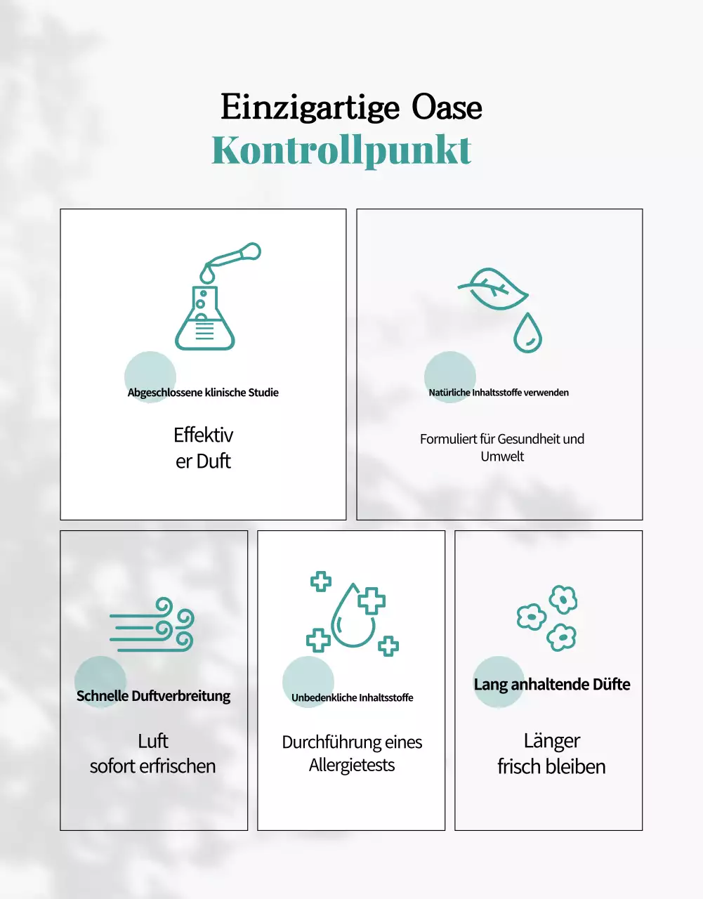 Produktwerbung für ein Raumspray mit dem natürlichen Duft von Grün und Minze.