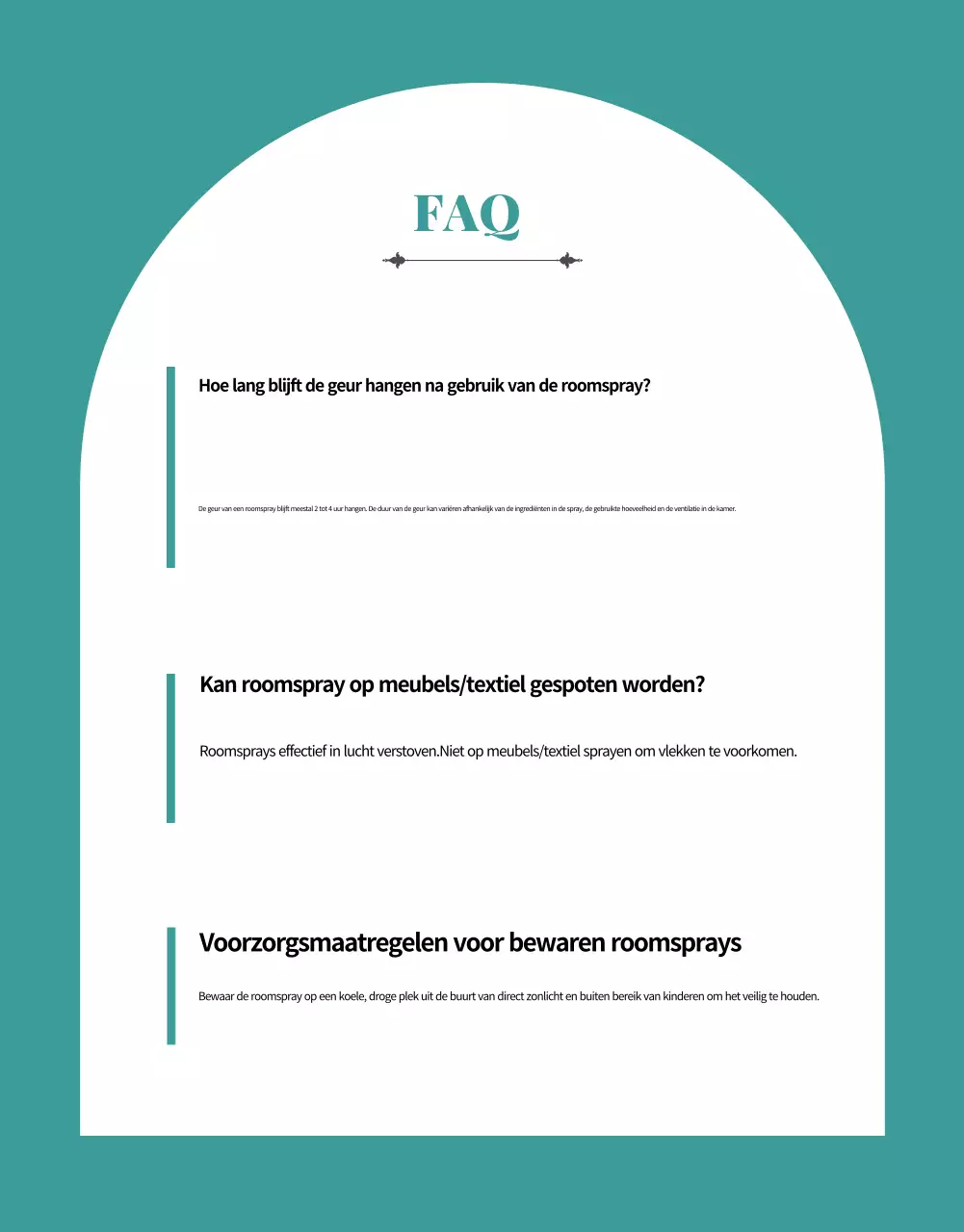 Productreclame voor een roomspray met de natuurlijke geur van groen en munt.