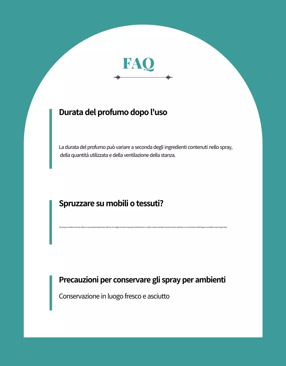 Pubblicità del prodotto per uno spray per ambienti al profumo naturale di verde e menta.