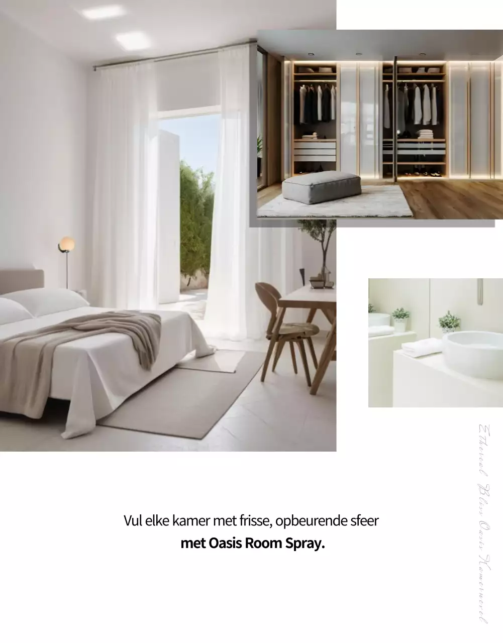 Productreclame voor een roomspray met de natuurlijke geur van groen en munt.