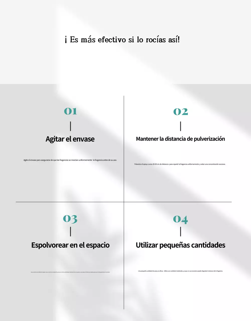 Anuncio de un spray ambiental con aroma natural a verde y menta.