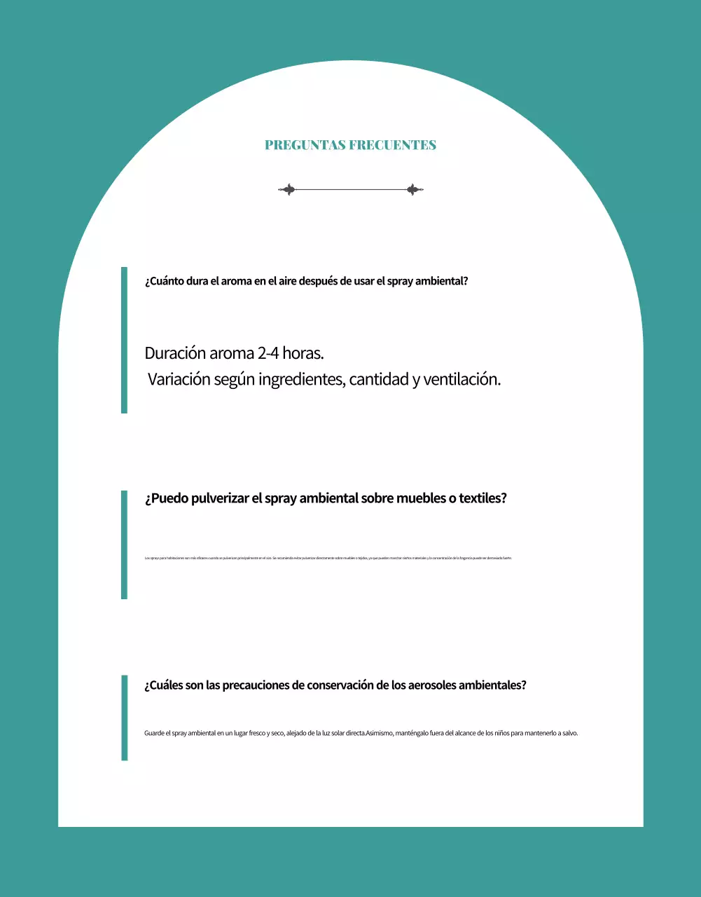 Anuncio de un spray ambiental con aroma natural a verde y menta.