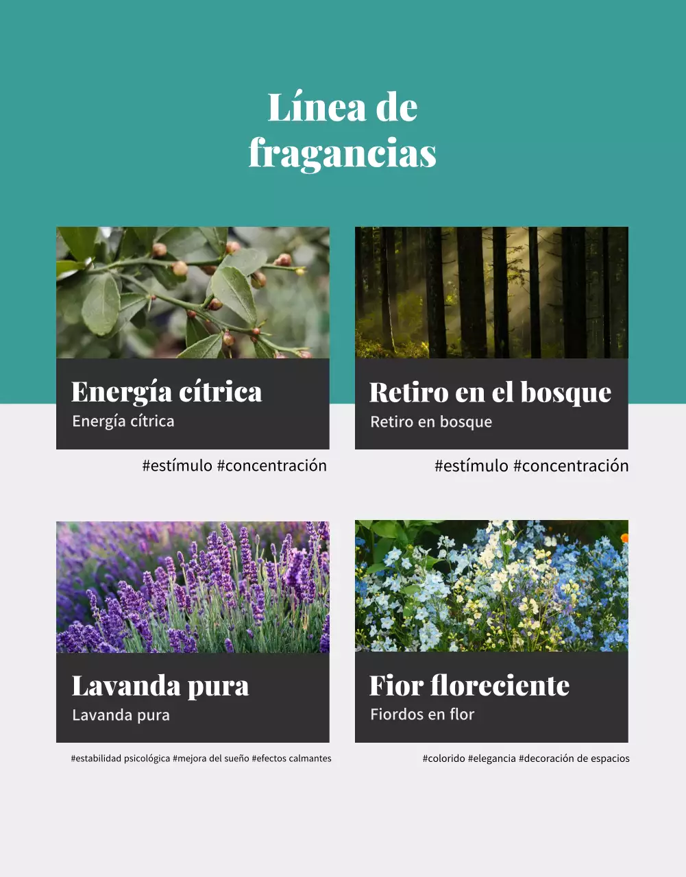 Anuncio de un spray ambiental con aroma natural a verde y menta.