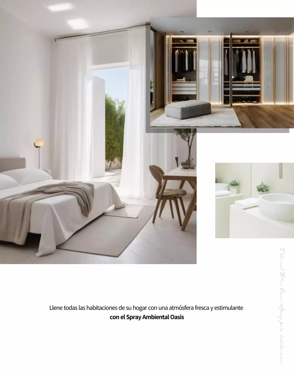 Anuncio de un spray ambiental con aroma natural a verde y menta.