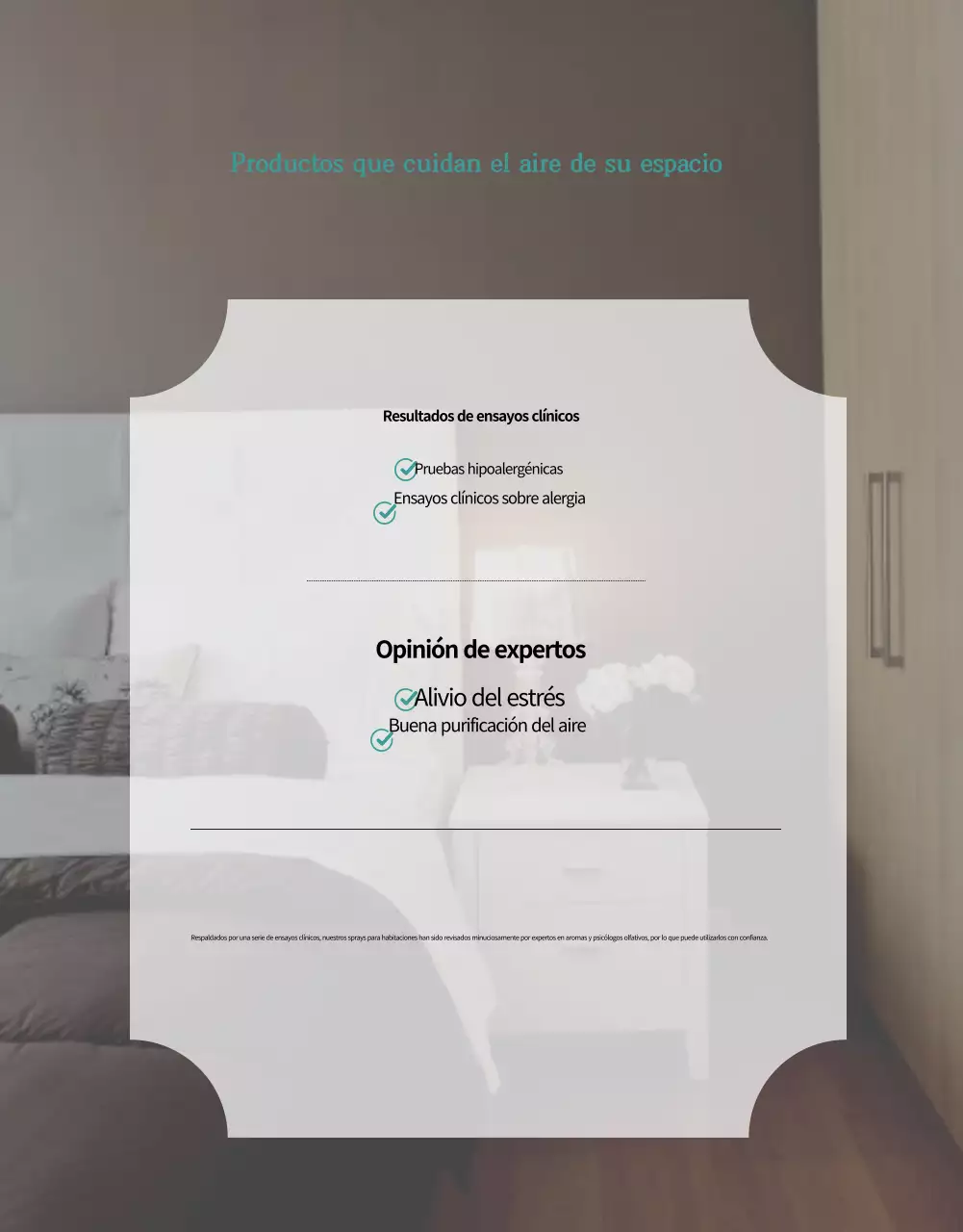 Anuncio de un spray ambiental con aroma natural a verde y menta.