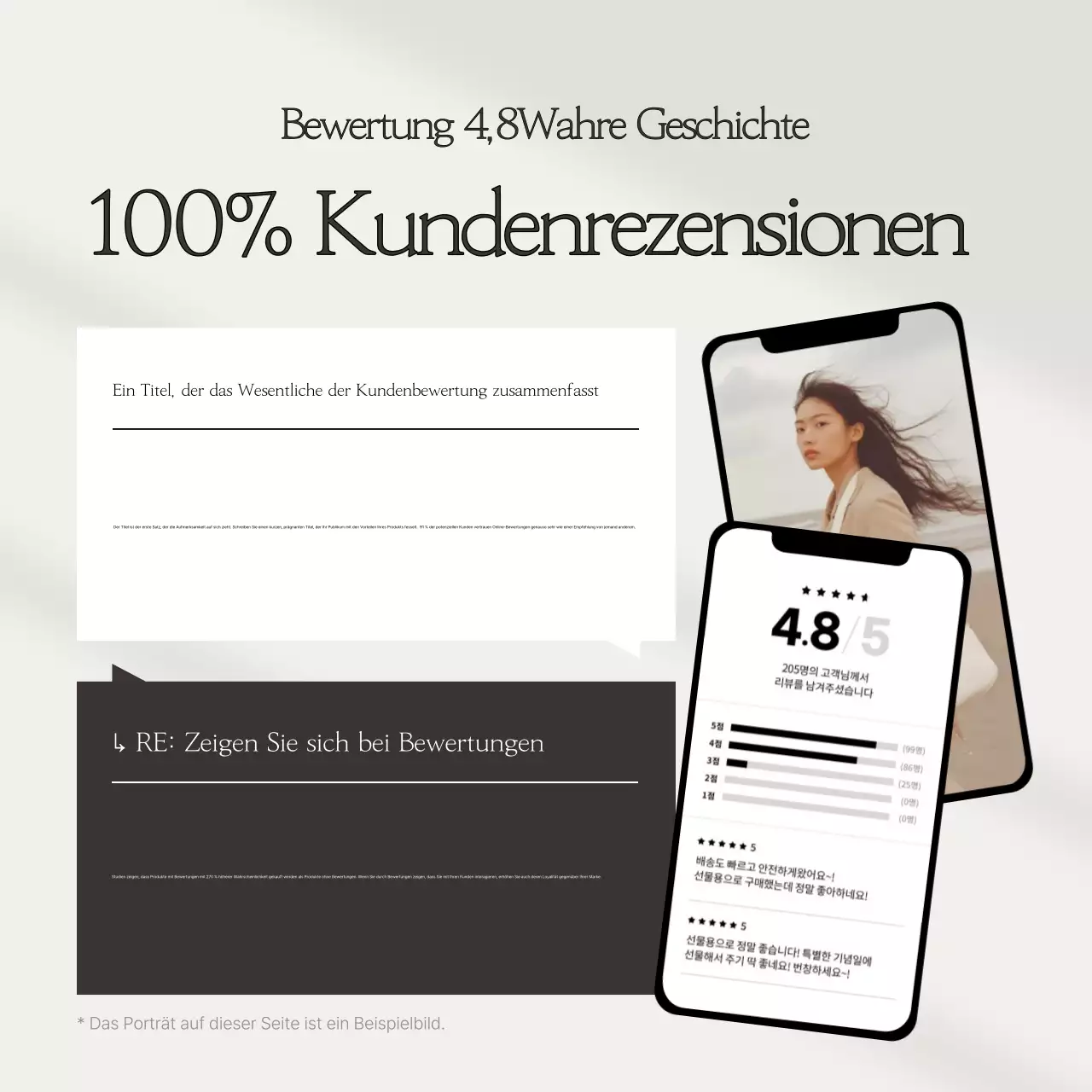 Eine Sammlung von einfachen Bewertungsvorlagen in Beige