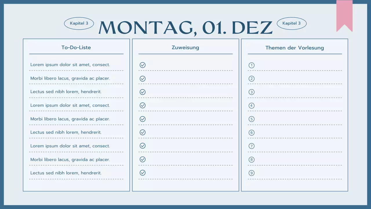 blue simple class agenda