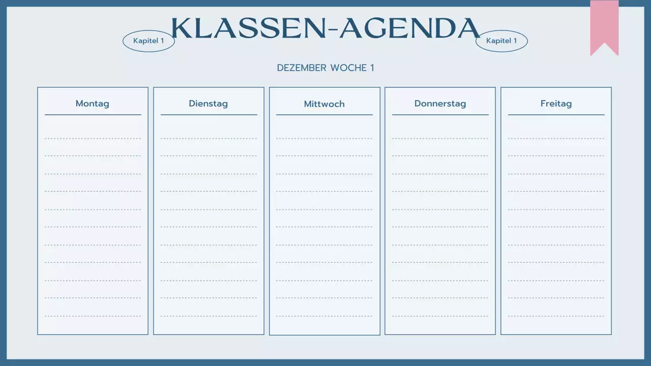 blue simple class agenda