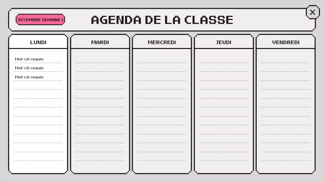 agenda de classe rétro rose
