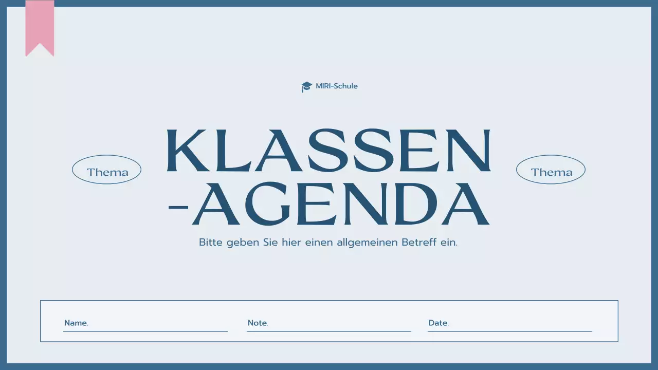 blue simple class agenda