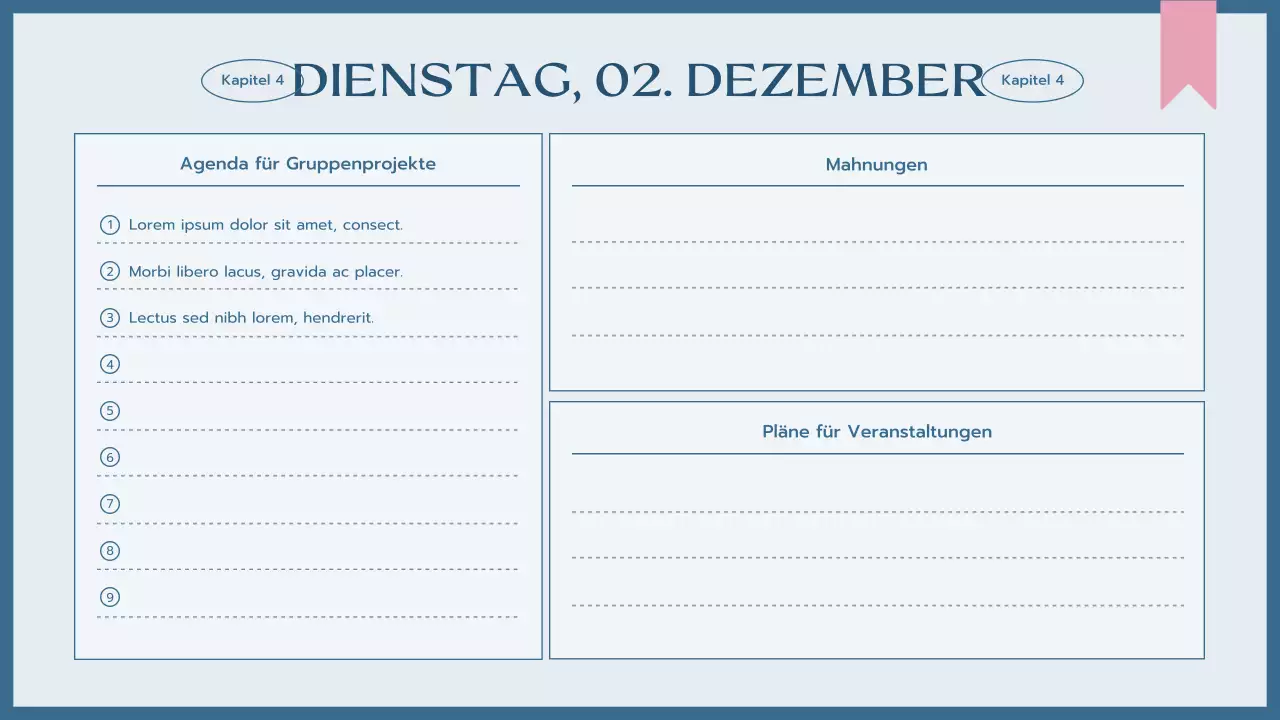 blue simple class agenda