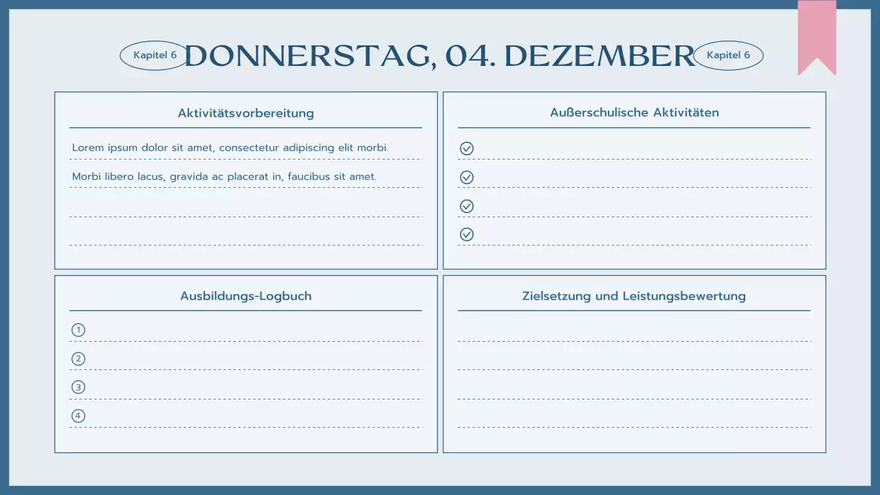 blue simple class agenda