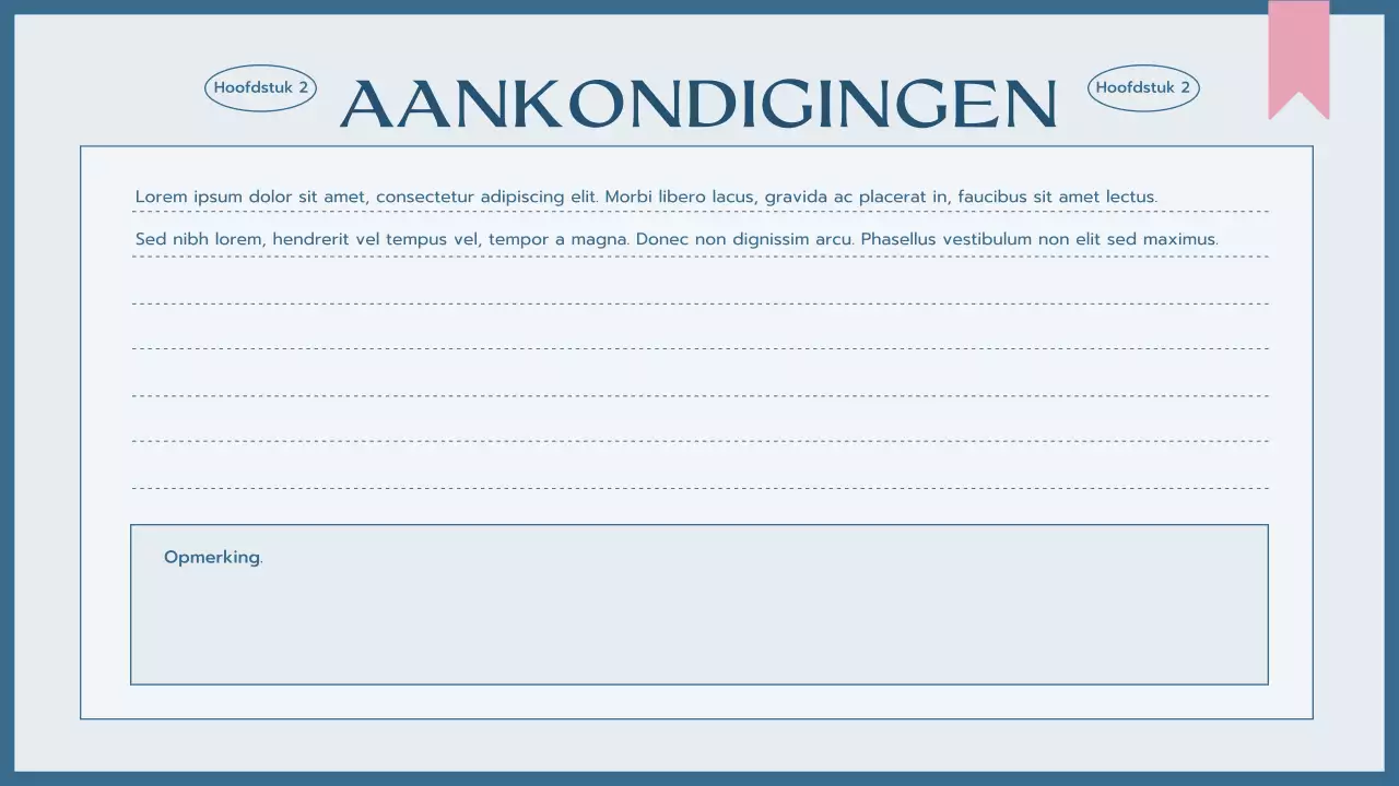 blauwe eenvoudige klasagenda