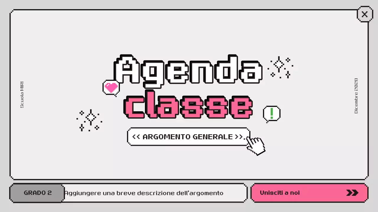 agenda di classe rosa retrò