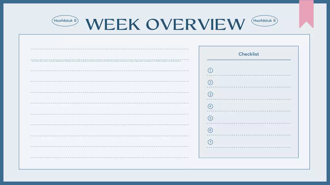 blauwe eenvoudige klasagenda