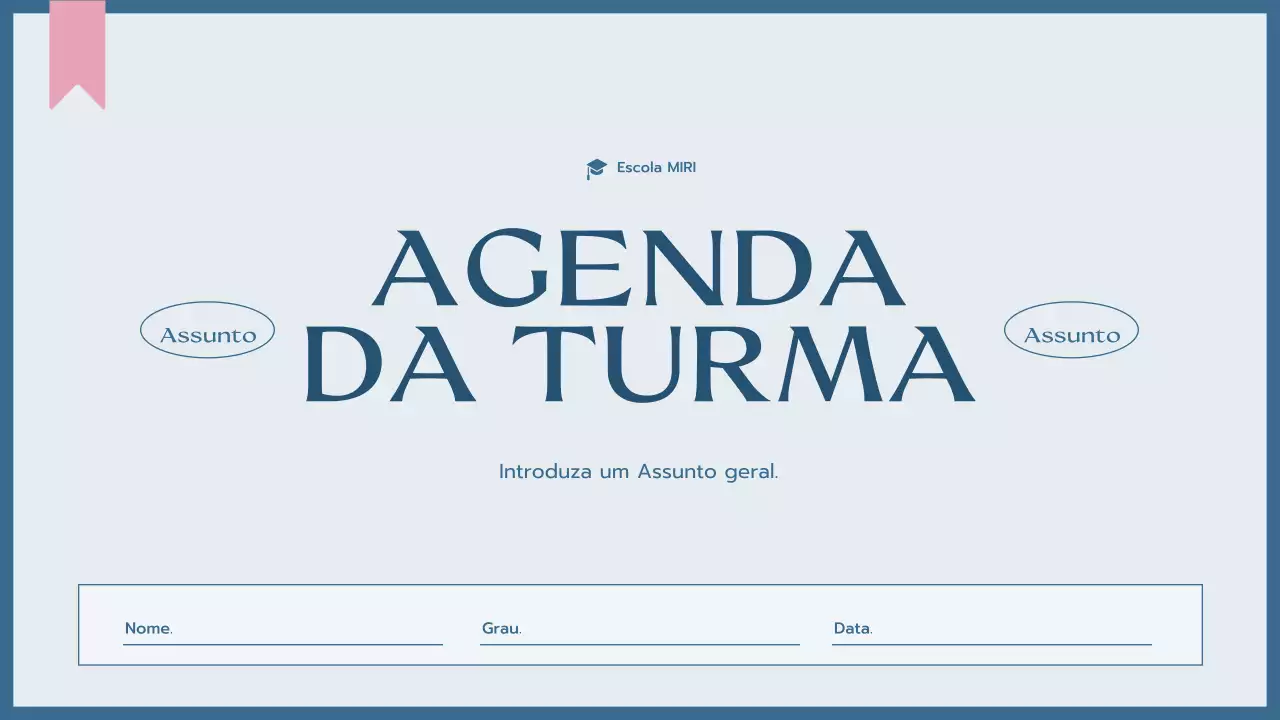 agenda da turma blue simple