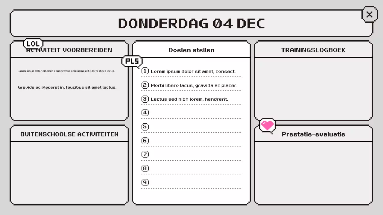 roze retro klasagenda